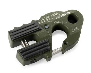 Factor 55 0025014 UltraHook Winch Hook Shackle Mount OD Green