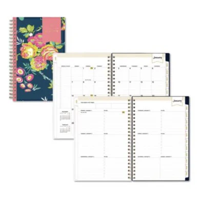 Blue Sky 103620 Day Designer Peyton Create-your-own Cover Weekly/monthly Planner, Floral Artwork, 8 X 5, Navy Cover, 12-month (jan-dec): 2026
