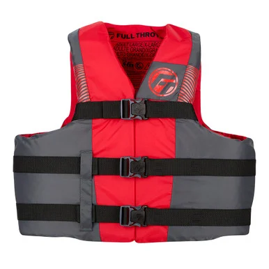Absolute Outdoor 112200-100-110-26 Full Throttle Adult Nylon Life Jacket - 4x/7x - Red/black