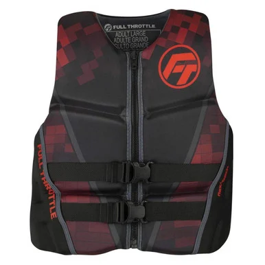 Absolute Outdoor 142500-100-030-22 Full Throttle Men's Rapid-dry Flex-back Life Jacket - M - Black/red