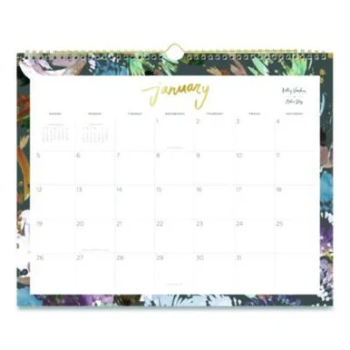 Blue Sky 149058 Midnight Garden Monthly Wall Calendar, 15 X 12, Floral Artwork, White/multicolor Sheets, 12-month (jan To Dec): 2026