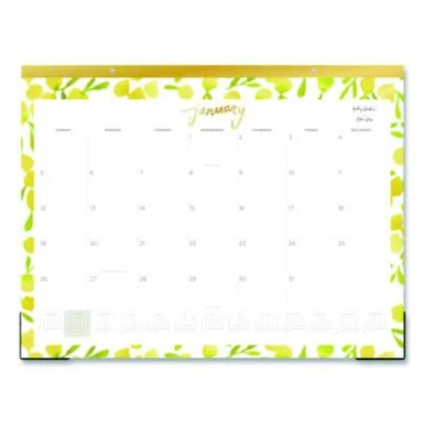 Blue Sky 149063 Mimosa Monthly Desk Pad Calendar, 22 X 17, Lemon Artwork, White/yellow/green Sheets, 12-month (jan To Dec): 2026