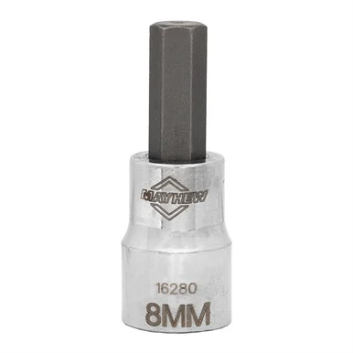 Mayhew 16280 Mayhew 8 Mm Metric Hex Short Insert Socket Bit, 3/8-inch Drive