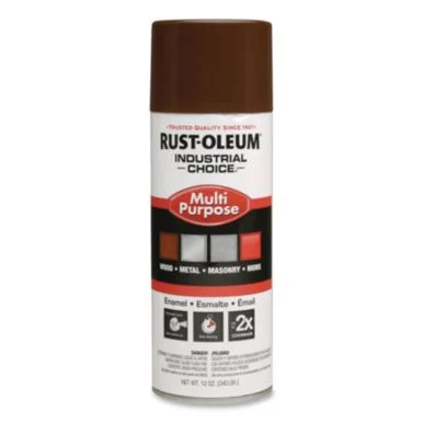 Rustoleum 1674830 Industrial Choice 1600 System Multi-purpose Enamel Spray Paint, Gloss Brown, 12 Oz Aerosol Can, 6/carton