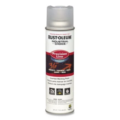 Rustoleum 1801838 Industrial Choice M1800 System Water-based Precision Line Marking Paint, Gloss Clear, 17 Oz Aerosol Can, 12/carton