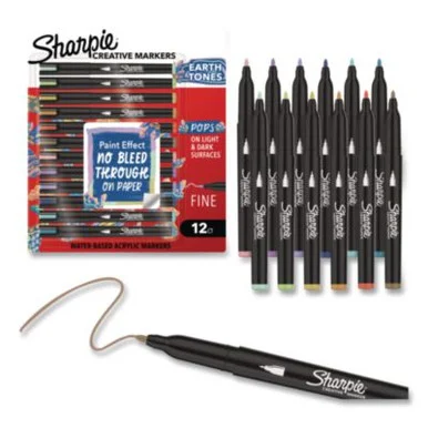Sanford 2209901 Creative Markers, Earth Tones, Fine Bullet Tip, Assorted, 12/pack