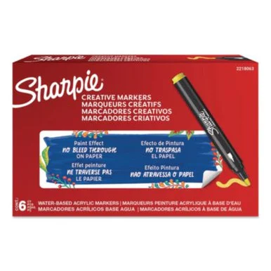 Sanford 2218063 Creative Markers, Bullet Tip, Yellow, 6/pack