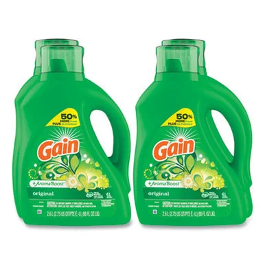 Procter & Gamble 22593 Liquid Laundry Detergent, Gain Original Scent, 88 Oz Pour Bottle, 4/carton