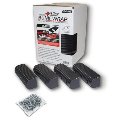 Caliber 23054-BK Bunkwrap Kit - Black 16' X 2" X 4" Roll + 4 Caps + Hrdw Roll + 4 Endcaps & Stainless Steel Hardware