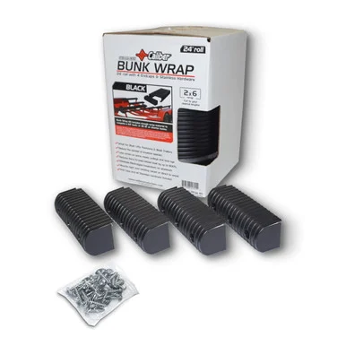 Caliber 23056-BK Bunkwrap Kit - Black 24' X 2" X 6" Roll + 4 Caps + Hrdw Roll + 4 Endcaps & Stainless Steel Hardware