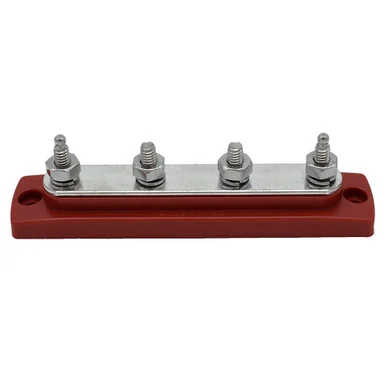 Bluewater 312303-B-025 Common Stud Busbar 4 Gang - Red