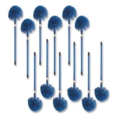 San Jamar 36545000CT Metal Telescopic Handle, 1" X 34", Blue, 12/carton