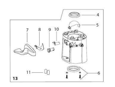 Thetford Marine 42135 Kit Base Assembly Low Profile White Stl