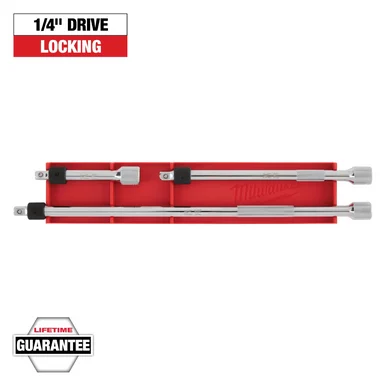 Milwaukee Electric Tools 48-22-9360 Milwaukee Tool 3pc 1/4 Inch Drive Locking Extension Set