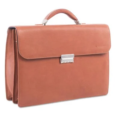 Stebco 49545807SM Milestone Briefcase, Holds Laptops 15.6", 5" X 5" X 12", Cognac