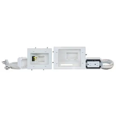 Datacomm Flat Panel Tv Cable Organizer Kit With Duplex Power Solution 50-6623-wh-kit (50-6623-wh-kit_7)