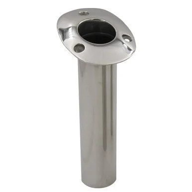 CE Smith 536710 C.e. Smith 70 Series Standard Flush Mount Rod Holder - 15 Degree - Stainless Steel - Gimbal Bar Bottom - Black Liner