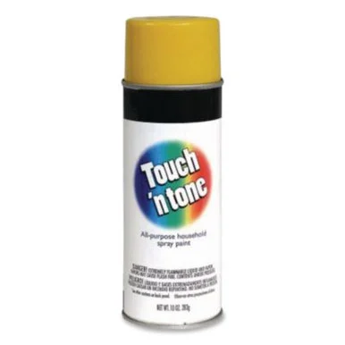 Rustoleum 55272830 Touch'n Tone Spray Paint, Gloss Yellow, 10 Oz Aerosol Can, 6/carton