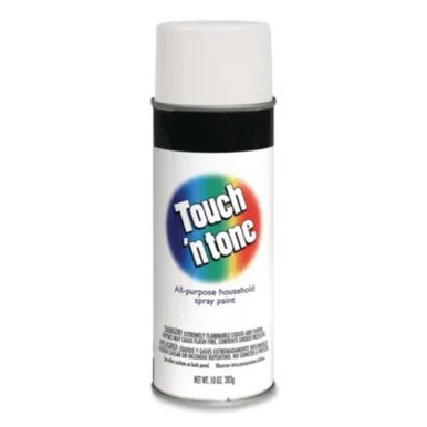 Rustoleum 55280830 Touch'n Tone Spray Paint, Flat White, 10 Oz Aerosol Can, 6/carton