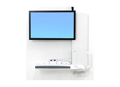 Ergotron 61-081-062 Sit Stand Vertical Lift Keyb Mnt Folded Up Wht /24in Disp