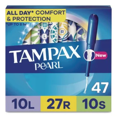Procter & Gamble 71447 Pearl Tampons, Light/regular/super Absorbency, 47/pack
