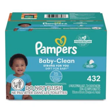 Procter & Gamble 73278 Baby-clean Wipes, 6.7 X 7, Baby Fresh, White, 72 Wipes/pack, 6 Packs/carton