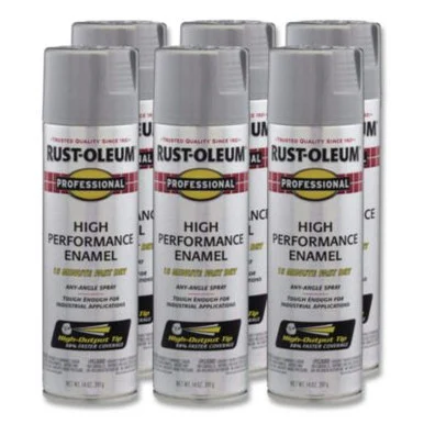 Rustoleum 7515838CT Professional Spray Paint, Metallic Aluminum, 14 Oz Aerosol Can, 6/carton