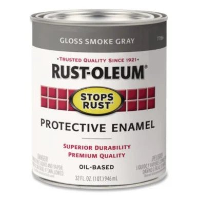 Rustoleum 7786502 Stops Rust Brush-on Protective Enamel Paint, Gloss Smoke Gray, 1 Qt Can, 2/carton