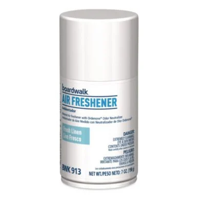 Boardwalk 913 Metered Air Freshener Refill, Fresh Linen, 7 Oz Aerosol Can, 6/carton