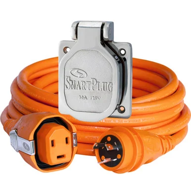 Smartplug C30503BM30NT 30 Amp 50' Dual Configuration Cordset W/tinned Wire & 30 Amp Stainless Steel Inlet - Smart Plug