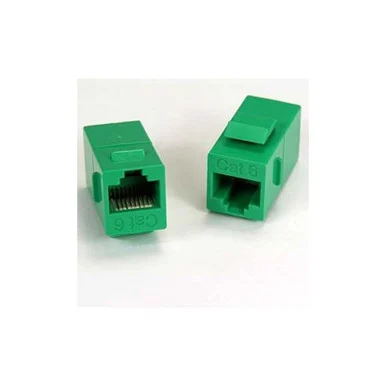 Unirise Cat6 RJ45 Keystone In-line Coupler, Green (c6-cplr-grn)