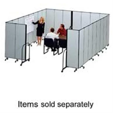 Screenflex Freestanding 11 Panels Portable Partition - 20.50 Ft Length X 72" Height - Polyester - Stone (CFSL6011DG)