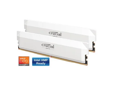 Crucial Technology CP2K32G64C40U5W Pro DDR5 6400MHz 64GB Memory Kit White
