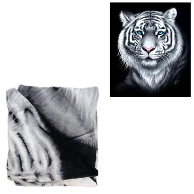 Regal Comfort DB5794 Blue Eyes White Tiger Queen Size Blanket