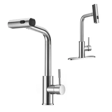 Dura Faucet DFMK511XCP Rainfall Pull Down RV Kitchen Faucet Chrome