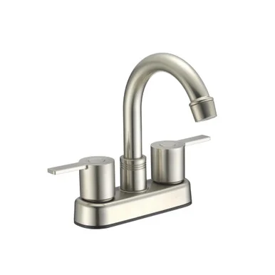 Dura Faucet DFPB155MSN RV Bathroom Faucet With Dual Levers Satin Nickel
