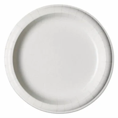 Dixie Foods DIXSXP9W Paper Plates, Round, 8 1/2" Dia, White, 125/pk, 4 Pk/ct