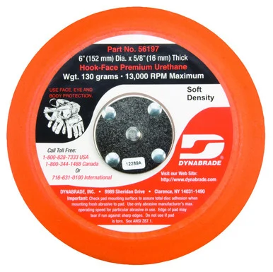 Dynabrade Products DYN-56197 Pad 6in Hook Face 5/16- 24 Male Thread