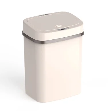 Nine Stars DZTW Rectangle White Plastic Trash Can DZT125WH - Ninestars