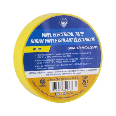 Electro Tape ETX-60-Y Tape Electrical 3/4"x60' 7mil Vinyl Yellow 60Y_59