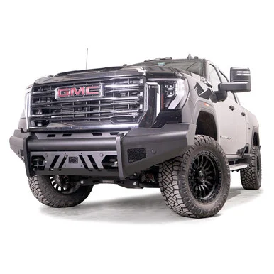 Fab Fours GM24Q62611 Black Steel Elite Front Bumper with Sensors (Alternate) for 2024 GMC HD