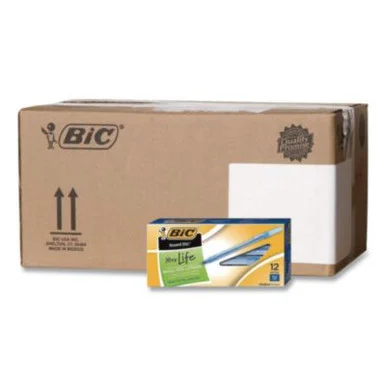 Bic Corporation GSM11BECT Round Stic Xtra Life Ballpoint Pen, Stick, Medium 1 Mm, Blue Ink, Translucent Blue Barrel, 12/box, 36 Boxes/carton