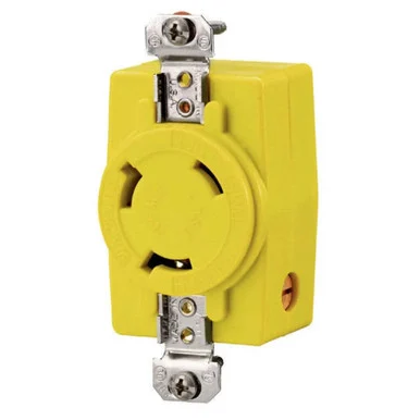 Hubbell Hbl328dcrw 30a 28v Dc Locking Receptacle White