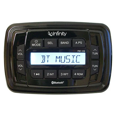 Infinity Prv250 Marine Flash Audio Player - Ipod/iphone Compatible - Single Din - Detachable Faceplate In-dash - Lcd Display - Mp3, Wma - Am, Fm - 18, 12 X Fm, Am Preset - Bluetooth - Usb (infprv250)
