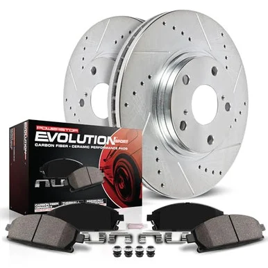 PowerStop K408 Rear Brake Pad And Drilled And Slotted Rotor Kit for Acura Integra
