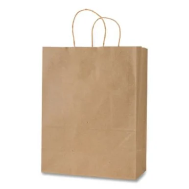 Integrated Bagging Systems KRFTW10513 Get Reddi Paper Bags, Pixie Size, 60# Basis Weight, Twisted Rope Handles, 10" X 5" X 13", Brown, 250/carton