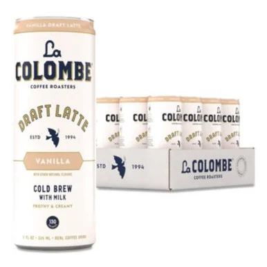 La Colombe Coffee Roasters LCT30502 Draft Latte Cold Brew, Vanilla Latte, 11 Oz Can, 12/carton