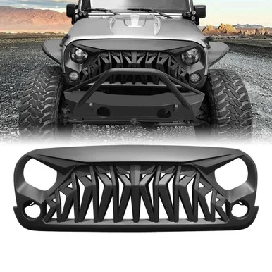 American Modified AMJPAA00106 Shark Front Grille Matte Black