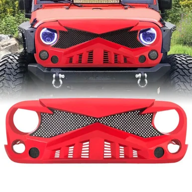 American Modified AMJPAA00118 Hawke Grille for Jeep Wrangler JK 2007-18 - Red
