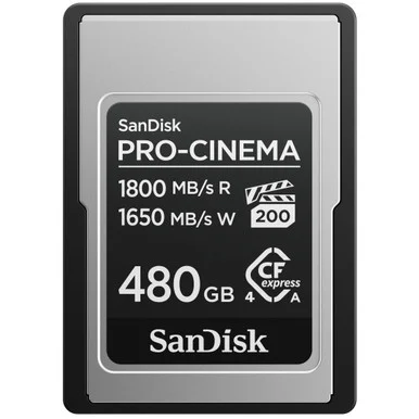 Sandisk SDCFEA-480G-GN4NN Pro-cinema Cfexpress Card Type A 1800mb/s/1650mb/s W/jc Rpd2 Vpg200